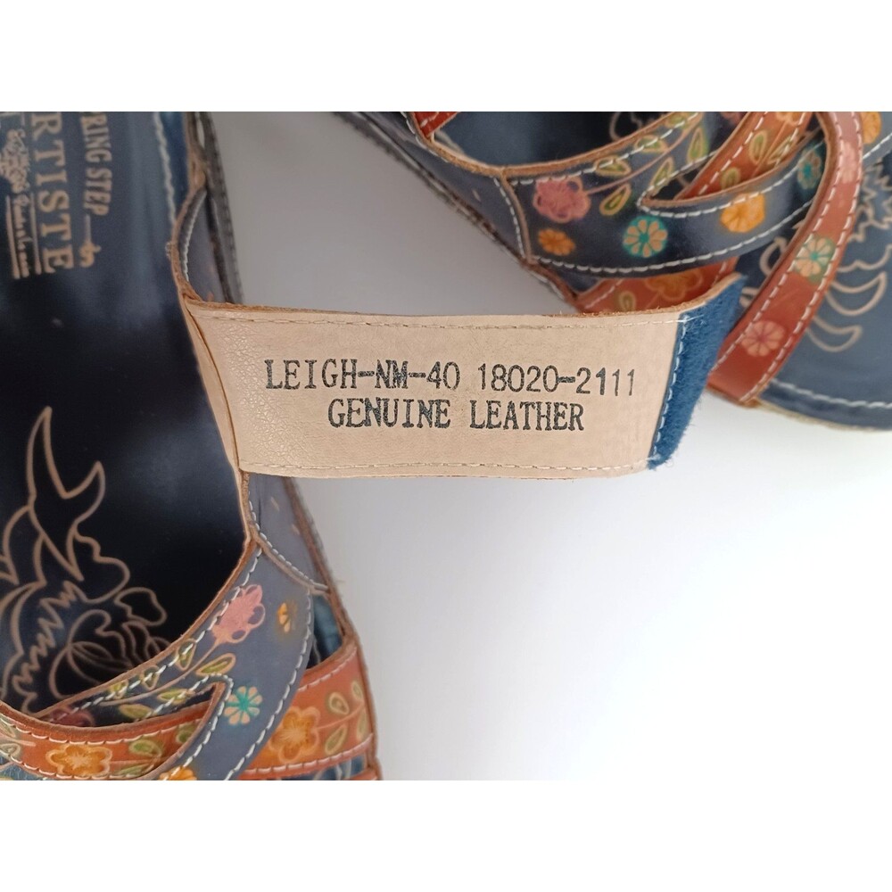 L'ARTISTE Spring Step Leigh Multicolor Leather Strappy Wedge Sandals Size EU 40 - Picture 7 of 7